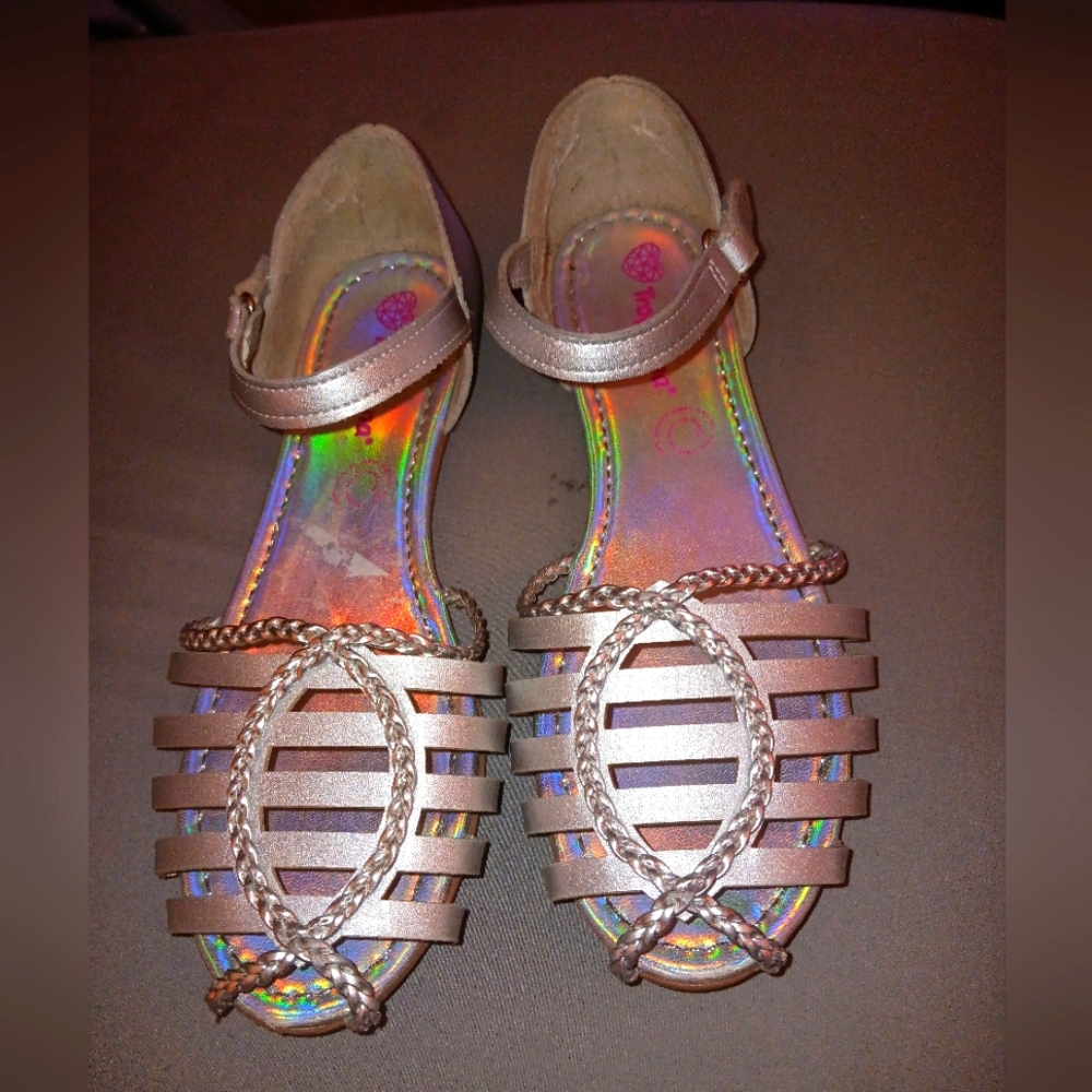 Girls size 6, Tropicana silver sandals